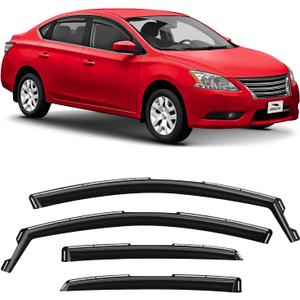 Voron Glass in-Channel Extra Durable Rain Guards for Nissan Sentra 2013-2019, Window Deflectors, Vent Window Visors, 4 Pieces - 220234