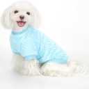Fuzzy Pineapple Grid Dog Sweater - Ultra Soft & Warm Winter Pet Apparel, Fluffy Textured Knit for Small, Medium Dogs and Cats, Cozy Pullover Dog Coat for Cold Weather.Blue XL