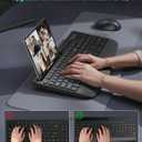 Wireless Keyboard and Mouse Combo - Full-Sized Ergonomic Keyboard with Wrist Rest, Phone Holder, Sleep Mode, 2.4G Quiet Keyboard for PC Laptop, Complete Work Setup for Office or Home -Trueque KM23