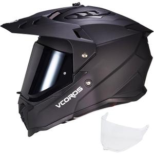 VCOROS Adventure Motorcycle Helmet VS-908 with Pinlock Compatible Visor ATV Dirt Bike Off Road Motocross Full Face Helmet for Adults DOT Approved, Large