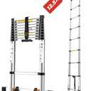 Saker Aluminum Telescoping Extension Ladder, 12.5FT Collapsible Retraction, Lightweight, 330LBS Load Capacity, Portable Multi-Purpose Ladder for Home and Work