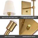 Dimmable Wall Sconces Set of 2, Gold Bathroom Vanity Lighting Fixtures, Modern Gold Wall Light with On Off Switch for Living Room Bedroom Hallway