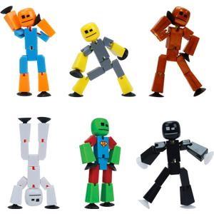 Zing Stikbot 6 Pack, Set of 6 Stikbot Collectable Action Figures, Create Stop Motion Animation (Styles May Vary)