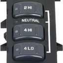 15067877, 19168769 4WD Selector Switch, 4x4 Wheel Drive 3 Button Transfer Case Switch fitS for Chevrolet Silverado 1500/2500 /3500 2001-2002/For for GMC K1500/K2500 Suburban 1998-1999/ for GMC SIER