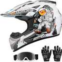 OUMURS Kids ATV Helmet DOT Approved for Boys & Girls Ages 5-14, Kids Dirt Bike Helmet for Off-Road, ATV, UTV, Street Riding Large