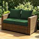 Patio Cushions for Outdoor Furniture, 24x24 Outdoor Couch Cushions, Waterproof & Fade-Resistant Patio Chair Cushions with Removable Cover, Replacement Outdoor Deep Seat Cushion, Forest Green(Set of 2), 24*24+5.75/25*22.5"