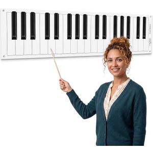 61" x 17.5" Dry Erase Piano Keyboard Laminated Poster Large Jumbo Size Back to School Music Piano Keyboard Note Chart Music Teacher Supplies for Teachers Musicians Students