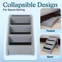 Dog Stairs - Pet Stairs with 4-Step Design for Beds, Couches, Cars - Pet Steps for Puppies, Kittens, and Small Pets by PETMAKER (Gray)