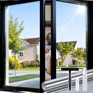 rabbitgoo Window Tint, One Way Privacy Film, Silver, 35.4" x 78.7"