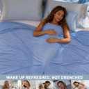 Cooling Blanket for Hot Sleepers - Summer Blanket Thin Lightweight for Bed, Q-Max>0.4, Breathable, Double-Sided, Absorbs Heat to Keep Body Cool from Night Sweats, 90"x90" Queen Size, Blue