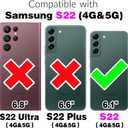 Compatible with Samsung Galaxy S22 5G Wallet Case and Screen Protector Crossbody Shoulder Strap Ring Buckle Stand Card Holder Magnetic Car Mount Phone Cover for S 22 22S 4G G5 6.1 inch Women Men Black