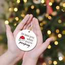 2 x Funny Ceramic Christmas Ornaments, Funny Christmas Tree Ornaments, Fun Xmas Gifts for Women Men, He Sees You When You're P Xmas Santa Cap Decorative Hanging Ornament for Tree Home