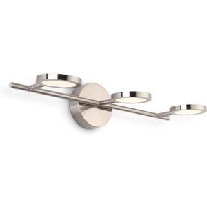 Joossnwell Modern LED Vanity Lights Nickel Finish, 3-Light Bathroom Lighting Fixtures 21.26" Inch 15W Metal Wall Sconces with Swing Arm Up and Down Lamps 4000K