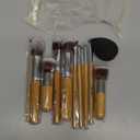 BS-MALL Makeup Brush Set 11Pcs Bamboo Synthetic Kabuki Brush Set Foundation Powder Blending Concealer Eye shadows Blush Cosmetics Brushes with Organizer Bag & Makeup Sponge (Bamboo 11)