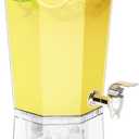 Lifewit 1 Gallon Plastic Drink Dispenser, Juice Containers with Lid for Party, Ice Beverage Dispenser with Stand for Lemonade/Soda/Tea, BPA Free