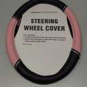 Road Comforts Leather Steering Wheel Cover - Made with PVC Leather - Anti-Slip, Universal Fit 14 1/2 inches to 15 inches - Pink