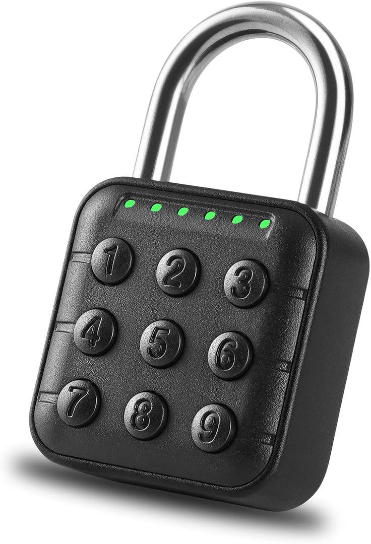 DELSWIN Combination Lock for Locker - 6-Digit Combo Lock Waterproof Smart Padlock for School Gym Lockers, Gates, Fence and Storage Unit (Black)