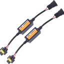 H11 H8 H9 CANbus Decoder, Plug-and-Play Anti Flicker Harness Adapter for LED Headlight Conversion Kit, Error Code Canceler for Turn Signal & Fog Lights (2-Pack)
