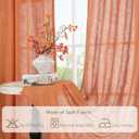 LAMIT 95 Inches Long Linen Curtains for Living Room, Back Tab and Rod Pocket Semi Sheer Curtains Light Filtering Farmhouse Drapes for Bedroom/Dining Room, Burnt Orange, Set of 2, 52 x 95 Inch