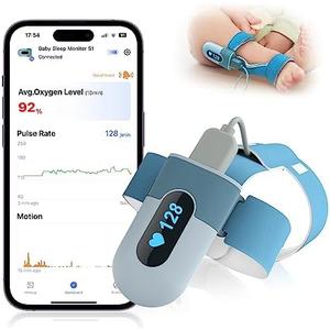 Babytone Baby Oxygen Monitor, Baby Sleep Monitor, Tracking Avg O2, Pulse Rate and Movement for Infant, Wearable Foot Monitor with Bluetooth and APP, for 0-36 Months Newborn's Sleep