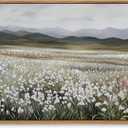 OIQArtOIQ Vintage Wildflowers Landscape Wall Art Framed Floral Natural Scenery Oil Painting Canvas Prints Country Farmhouse Rustic Fall Decor Pictures Kitchen Bedroom Living Room Bathroom (16x24 in)