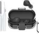 [with Safety Lock] for Sony WF-C510 Case Cover, Clear Soft TPU Protective Earbuds Case with Carabiner & Cleaner Kit Accessories Set(Clear)