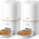 Automatic Cat Feeder for 2 Cats - 2 Pcs 4L Cat Food Dispenser Easy to Use, Timed Automatic Pet Feeder, 180-day Battery Life, 1-6 Meals Dry Food Programmable Portion Control Also for Dogs (White)