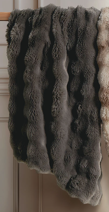 Electric Heated Blanket for Girls & Women, Soft & Luxurious, Faux Rabbit Fur Heating Throw Blankets, 6 Heat Settings, Overheat Protection, Quick Heating, Memory Function, Gift-Ready Design, 50"x60" (Blue)