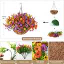 ZFProcess Artificial Faux Hanging Plants Flowers Basket for Spring Summer Outdoor Decoration, Fake Silk Daisy in Planter Realistic UV Resistant Look Real for Porch Home Patio Balcony Yard(Multicolor)