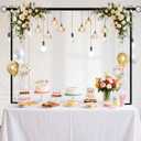 Over The Table Rod Stand with Clamps, Table Arch Stand - Adjustable 29"-42" Tall 28"-98" Length,Balloon Arch Kit,Happy Birthday,Disposable Tableware,Birthday Party Decorations For Men Women