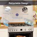 Stove Gap Covers Stainless Steel,Stove Gap Filler& Oven Gap Filler Range Trim Kit for Countertops,Heat Resistant Guard Between Stove & Counter,Easy Retractable Length13.8''to 27.5'',Width 1'',Silver