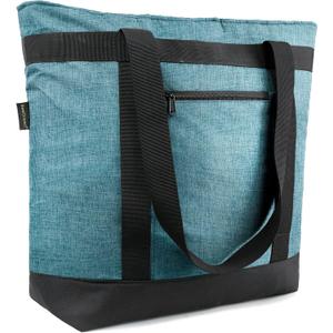 BeeGreen Cooler Bag Soft Leakproof Insulated Tote with Zipper for Beach Travel Grocery (Teal)