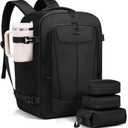 LOVEVOOK Travel Backpack for Men Women, 35L Carry on Backpack Flight Approved with 3 Packing Cubes, Large Personal Item Bag Fits 15.6 inch Laptop for Business Trip Weekender, Overnight Daypack, Black