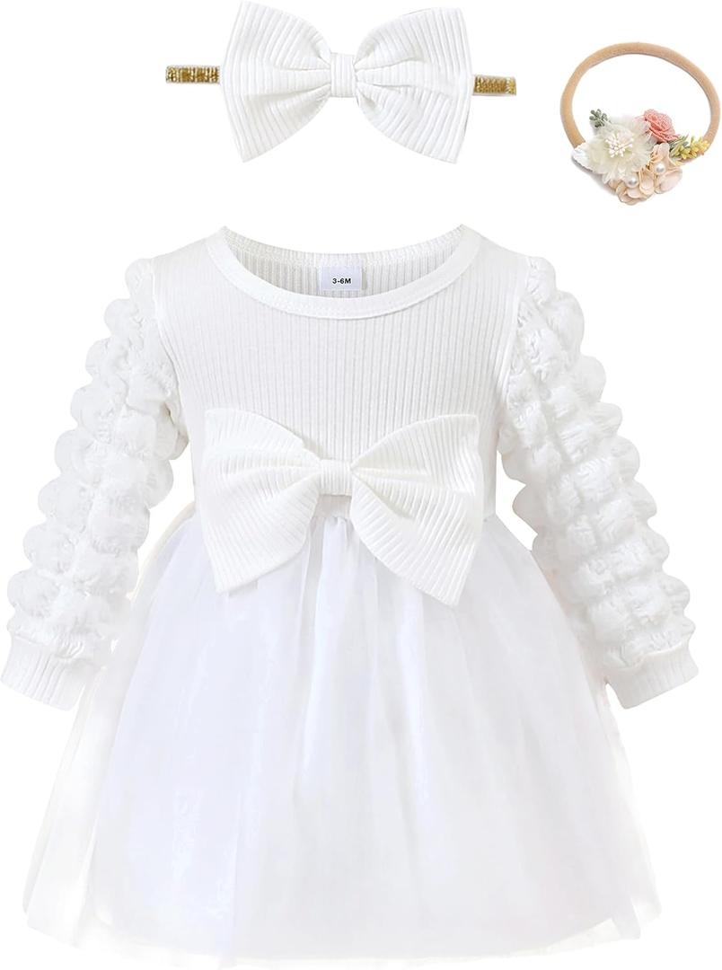 Toddler Baby Girl Dress Infant Girl Clothes Outfits Tulle Dresses Princess Wedding Dress for Baby Girls 3M to 3 Year