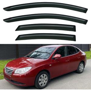 Window Visors Rain Guards for 2007 2008 2009 2010 Hyundai Elantra | Out-Channel Window Vent Wind Deflectors Visors Shades Protectors for 07 08 09 10 Hyundai Elantra
