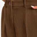 PRETTYGARDEN Women's Pants Dressy Casual 2025 Fall Elastic High Waisted Work Office Corduroy Trouser Slacks with Pockets (Brown)
