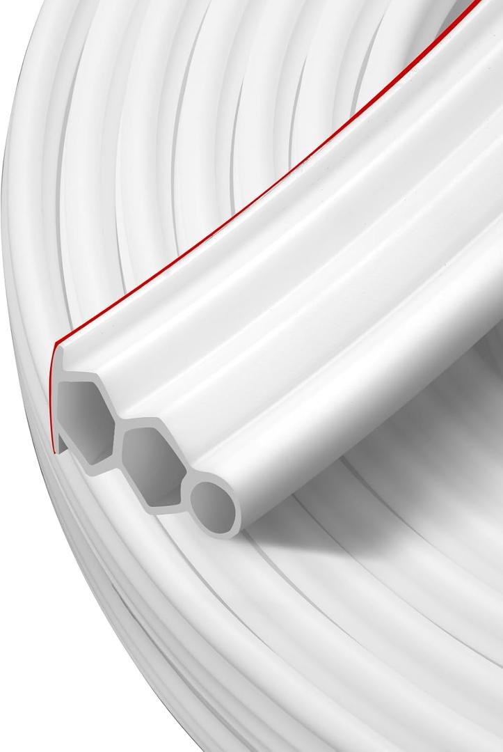 40 Feet Self-Adhesive Rubber Weather Stripping, Diamond-Shaped Extra Thick Rubber Door Weather Stripping Door Seal Strip for Door Frame Door Insulation Strip Waterproof Fits Big Gaps(White)