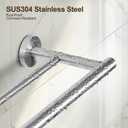 SEIDO Double Towel Bar for Bathroom Wall 18”L, 304 Stainless Steel Brushed Nickel Towel Bar, 2-Bar Design Bathroom Towel Rack, Brushed Nickel, 18 inch