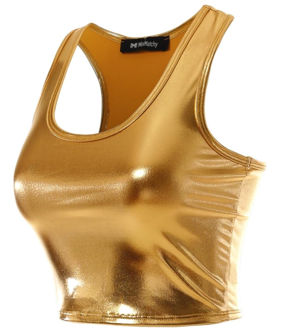 MixMatchy Women's Casual Basic Sports Crop Tank Tops Racerback Running Yoga Tanks Cotton Sleeveless Gym Shirts, Size L