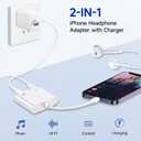 [Apple MFi Certified] 2-in-1 Charging & Audio Adapter for iPhone, Lightning to 3.5mm Headphone Jack Dongle Splitter, Supports Hi-Res Lossless Sound, Compatible with iPhone 14/13/12/11/XS/XR/8/7 2Pack