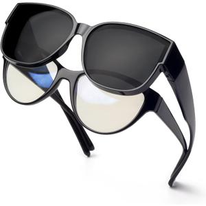 Face Shadow Polarized Sunglasses Fit Over Glasses, Sunglasses for Women to Go Over Glasses UV Protection Lightweight