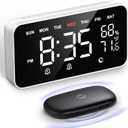 Dekala Bed Shaker Loud Alarm Clock for Heavy Sleepers Adults, Vibrating Dual Alarm Clocks for Bedrooms, Large Display Auto Dimmer,Temperature & Humidity Detect, 7-Day Programmable, Ideal Gift