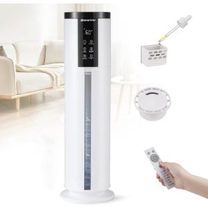 Moongiantgo 12L/3.17Gal Home Humidifier Cool Mist 350ML/H, 500 sq.ft | Cool Mist Humidifier with 4 Mist Modes&24H Timer, Quiet Humidifier with Aromatic Diffusion for Home Bedroom Baby Plant