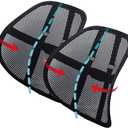 Lumbar Support, Car Lumbar Support with Double Breathable Mesh, Back Lumbar Support for Car and Office Chair (Black 2 Pack)