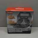 SugarWhisk Taiyaki Fish-shaped Waffle Maker, 2 Pcs Electric Japanese Fish Shaped Waffle Iron Pan, Dual Non Stick Cooking Plates, Recipe Included, White