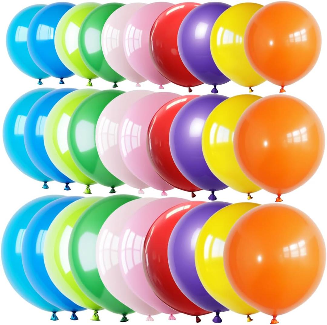 50 Pcs Giant Balloons Kit 18 24 36 Inch Mixed Size Latex pool Balloon, With 10 Colors - Party Decoration Supplies for Birthdays, Weddings, Events
