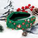 TIOSRU Green Christmas Headband for Women Girls,Christmas Tree Headbands for Women Knot Headband Holiday hairbands for Girls Gift