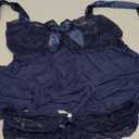 Avidlove Lingerie for Women Lace Babydoll Open Front Sleepwear Halter Nighty Chemsie L Navy Blue