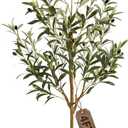 4FT Olive Trees Artificial Indoor,Fake Olive Tree with Natural Wood Trunk and Olive Branches and Lifelike Fruits,Faux Olive Tree for Home Office House Living Room Decor.