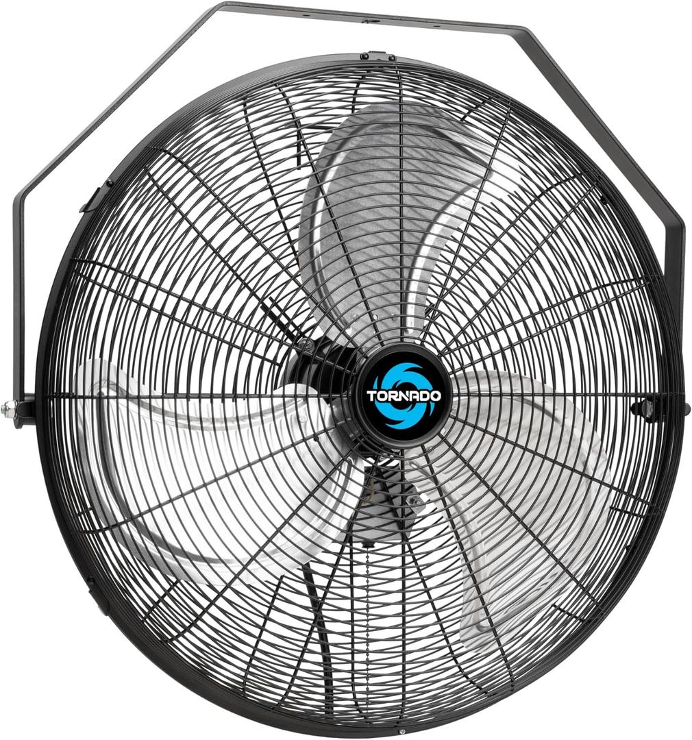 Tornado - 20 Inch High Velocity Industrial Wall Fan - 4750 CFM - 3 Speed - 6 FT Cord - Industrial, Commercial, Residential Use - UL Safety Listed